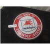 Image 1 : Mobil gas Friendly Service Round Tin Sign 
