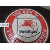Image 3 : Mobil gas Friendly Service Round Tin Sign 
