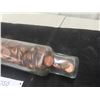 Image 2 : Vintage Glass Rolling Pin Full of Pennies
