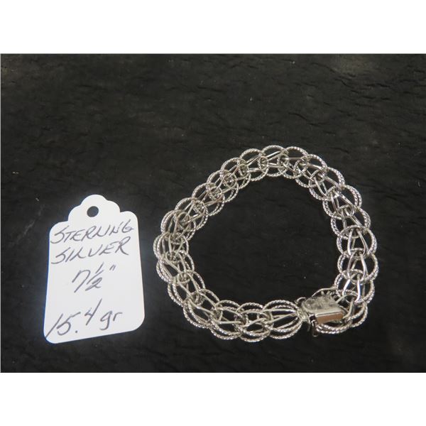 Sterling Silver 7 1/2 Bracelet 15.4 gr. 