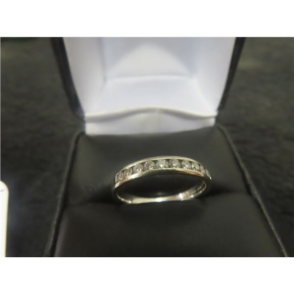 14Kt White Gold + Diamond Size 6 1/2 Ring 2.5 gr 