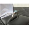 Image 3 : 10Kt White Gold + Aquamarine Size 6 Ring 2 gr.