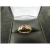 Image 1 : 10Kt Gold Diamond + Garnet Size 4   2gr.