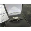 Image 2 : 10Kt White Gold + Diamond Ring Size 2 1gr.
