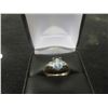 Image 1 : 10Kt Gold Diamond Aquamarine Size 6 1/2 Ring 2.1gr.