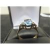 Image 2 : 10Kt Gold Diamond Aquamarine Size 6 1/2 Ring 2.1gr.