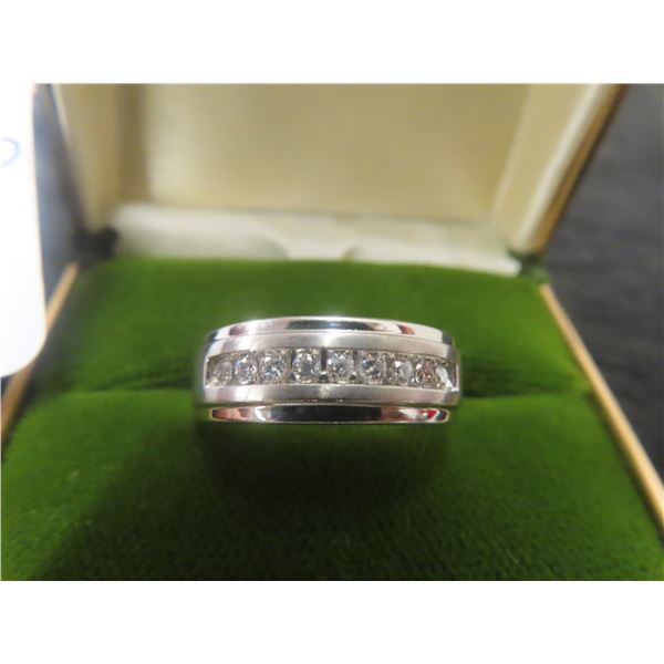 10Kt White Gold +Diamond Ring Size 10 6gr. 