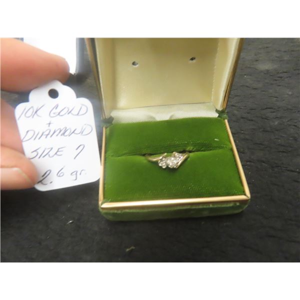 1Kt Gold + Diamond Size 7 Ring 2.6gr.