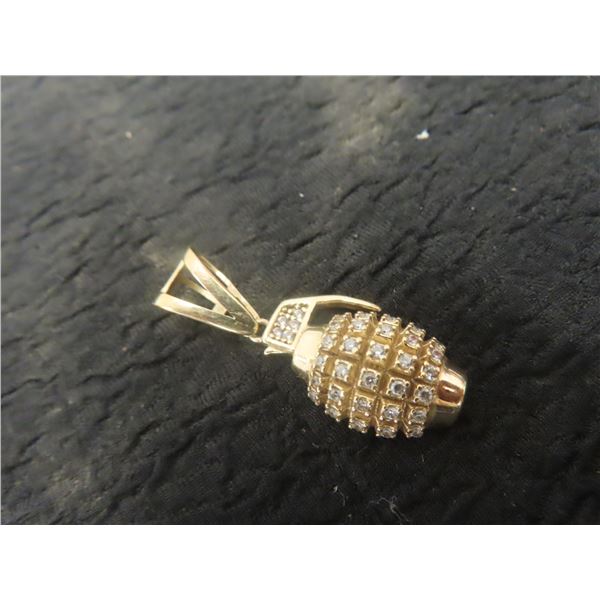 10Kt Gold + Diamond Grenade Pendant 3.4gr. 