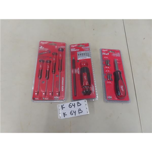New Milwaukee: 4 Piece Precision Screw Driver 