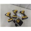 Image 1 : 3 Dewalt 20V 1/4 Impact with 3 Batteries + Charger-Works 