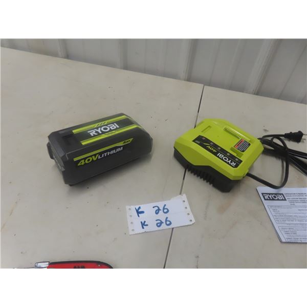 New Ryobi 40V Battery + Charger