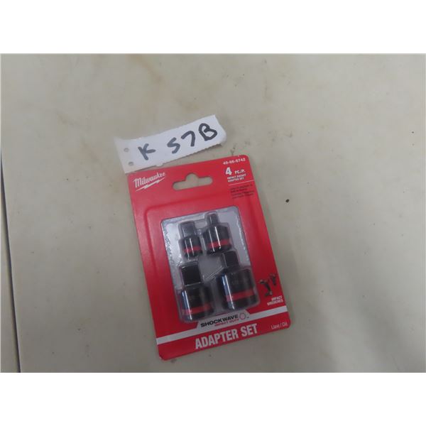 New Milwaukee 4 Pc Impact Socket Adapter Set 
