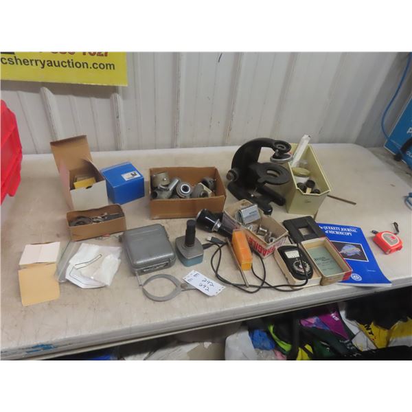 Microscope & Lens Attachment, Exposure Meter, Level, Plus 