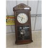 Image 1 : Oak Regulator Clock 31"x12"x7"