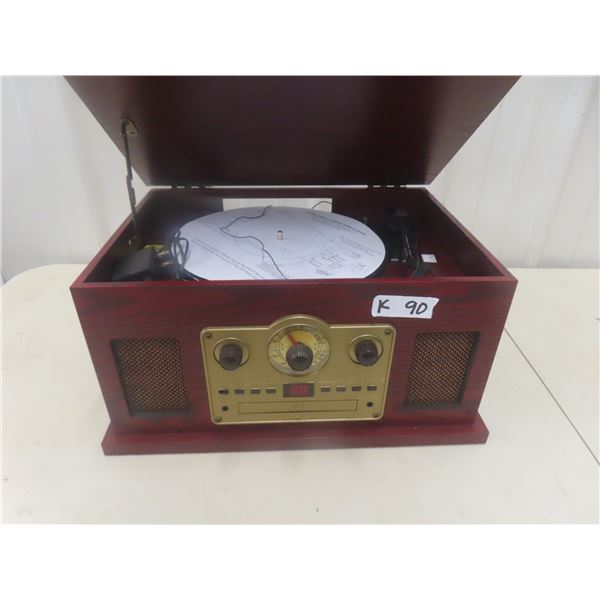 Proscan Turntable AM/FM CD Player Vintage Style 
