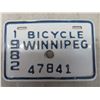 Image 2 : 12x12 Metal No Parking -1982 Winnipeg Bicycle Plate 