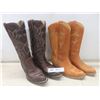 Image 1 : 2 PR of Cowboy Boots, Mens Size 8 1/2