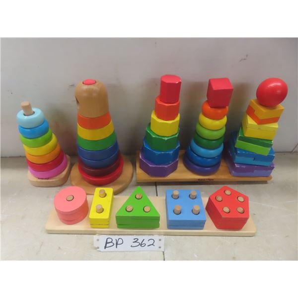 4 Wooden Block Sets- Kids Games 