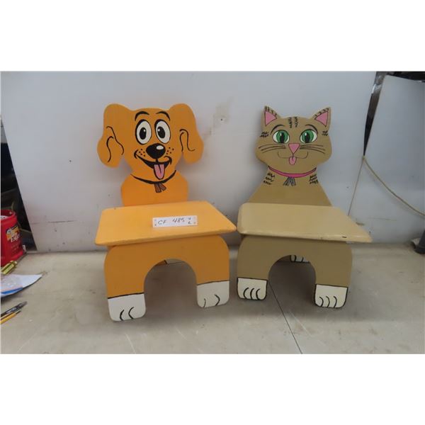 Cat + Dog Childrens Painted Chairs 