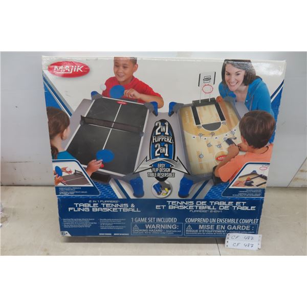 Majik Tennis Table + Fling Basketball Game New or Store Return