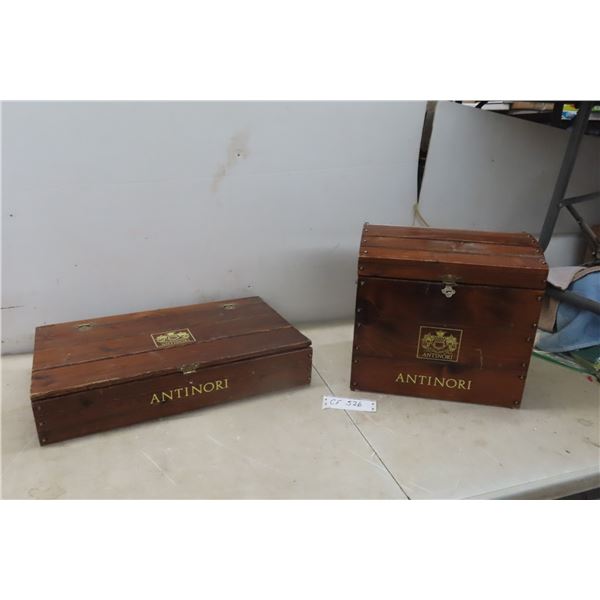 2 Antinori Wood Chests Largest 13x11x14