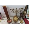 Image 2 : Brass Candle Holder, Vase+ 6 Goblets in Case,
