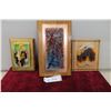 Image 1 : 3 Decorative Abstract Glass Wall Hangings, Largest 14x9