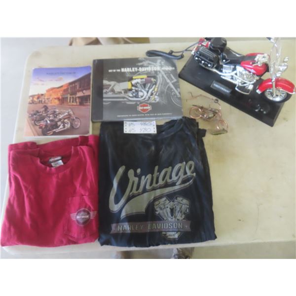 Harley Davidson Lot, T-Shirts, Books