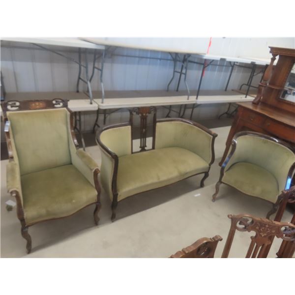 3 Piece Seatee & 2 Side Chairs 