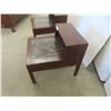 Image 10 : 2 Stepback End Tables with Detailed Oriental Carving Scene 22"x24"20"
