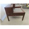 Image 3 : 2 Stepback End Tables with Detailed Oriental Carving Scene 22"x24"20"