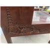 Image 4 : 2 Stepback End Tables with Detailed Oriental Carving Scene 22"x24"20"