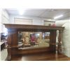 Image 2 : Oak Buffet with Mirrored Hutch 67"x33"x23"