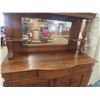 Image 3 : Oak Buffet with Mirrored Hutch 67"x33"x23"