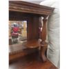 Image 6 : Oak Buffet with Mirrored Hutch 67"x33"x23"