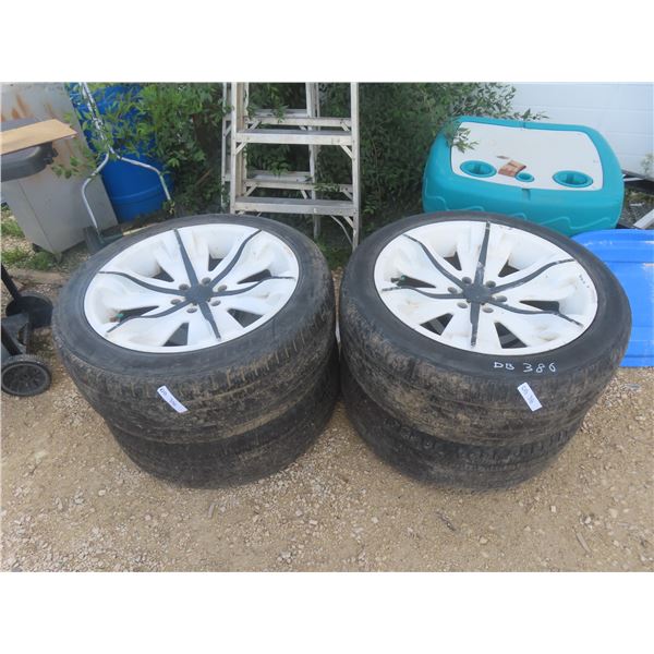 4 Tires + Rims 285/45 R22  6 Bolt Chevy,