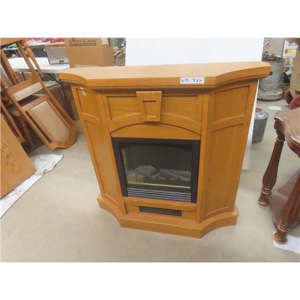 Oak Mantle Electric Fire Place Heater 