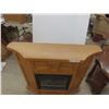 Image 2 : Oak Mantle Electric Fire Place Heater 
