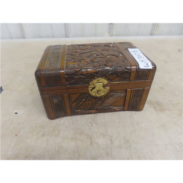 Wood Carved Trinket Box 