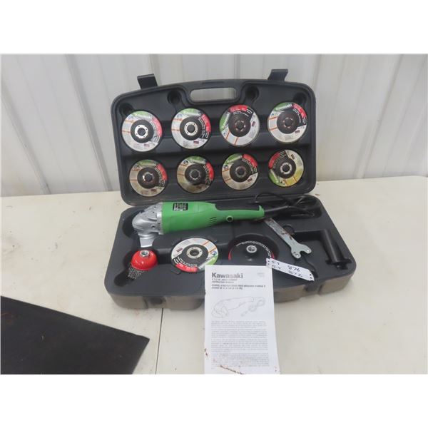 Kawasaki 4 1/2" Angle Grinder with Case + Disc