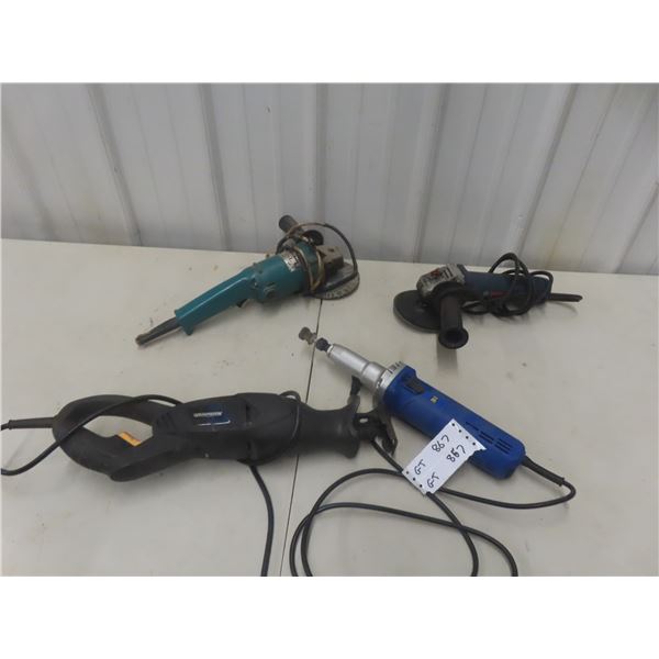 4 Power Tools - 2 Angle Grinders- Bosch, Makita, 