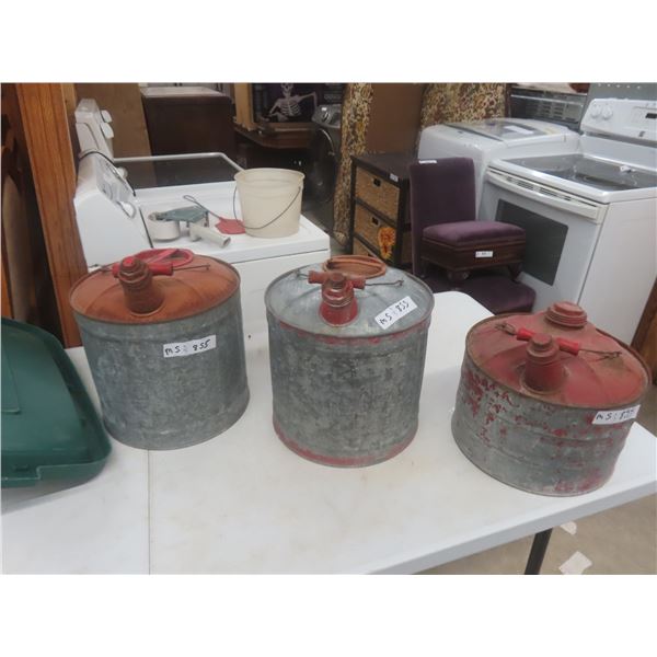 3 Metal Gas Cans