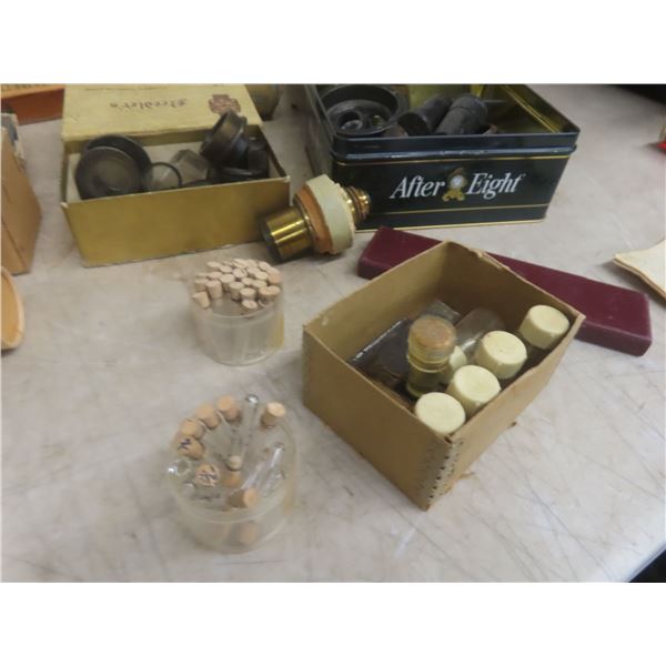 Microscope Lenses Glass Slides Many with Specimen