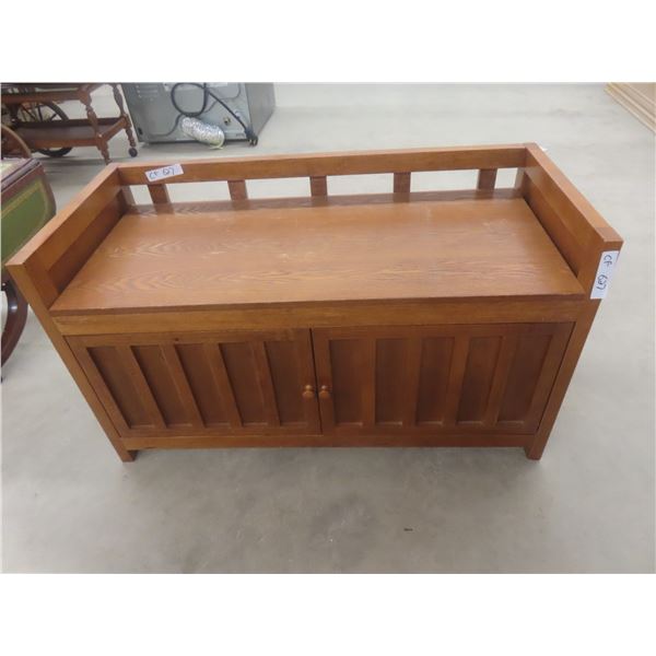 Oak Bench with Storage 22"x39"x18"