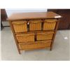 Image 1 : Organizer / Dresser 33"x31 1/2"x15 1/2 -Wood/ Rattan