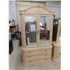 Image 8 : 4 Piece White Oak Bedroom Set : Dresser 28"x72"x21" 