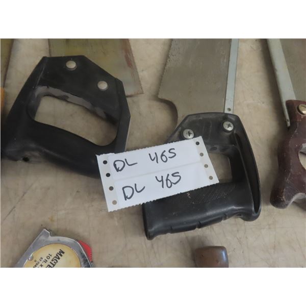 Mastercraft 18V Drill, Hand Saw, Hack Saw, Hammer, Tape Measure
