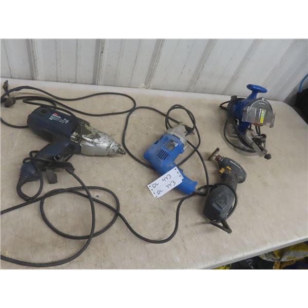 4 Power Tools Mastercraft 1/2" Impact, Mastercraft Angle Drill