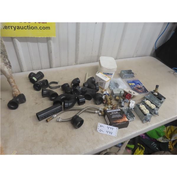 Plumbing Connections, Taps, Electrical box, Pipe Straps 